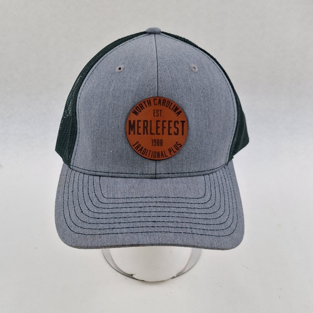 MerleFest Richardson Hat Cap Snap Back One Size Gray Trucker Music Festival Mens